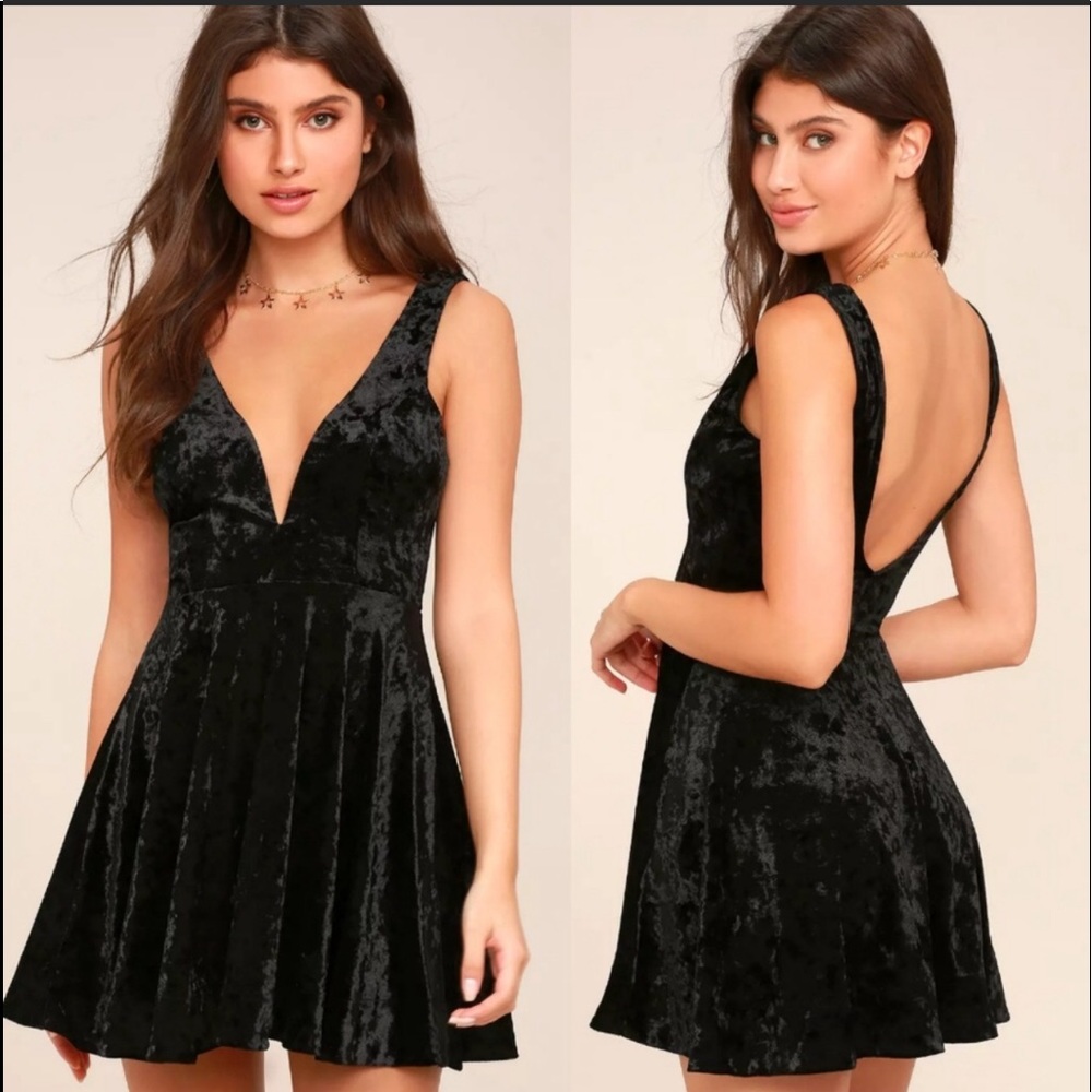 Small black velvet dress